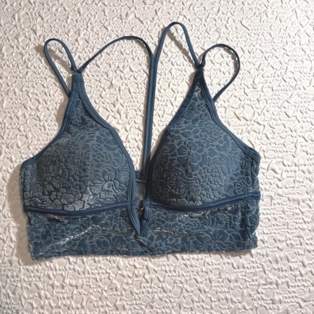 PINK|Victoria's‎ Secret 90's Floral Damask Crushed Velvet Bralette|Teal|Medium